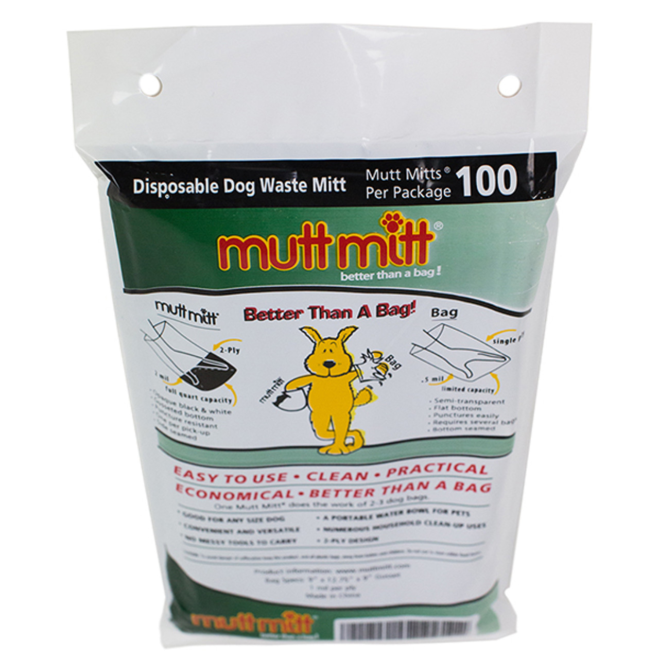 Mutt Mitt Dog Waste Pick Up Bags, 100 Ct 