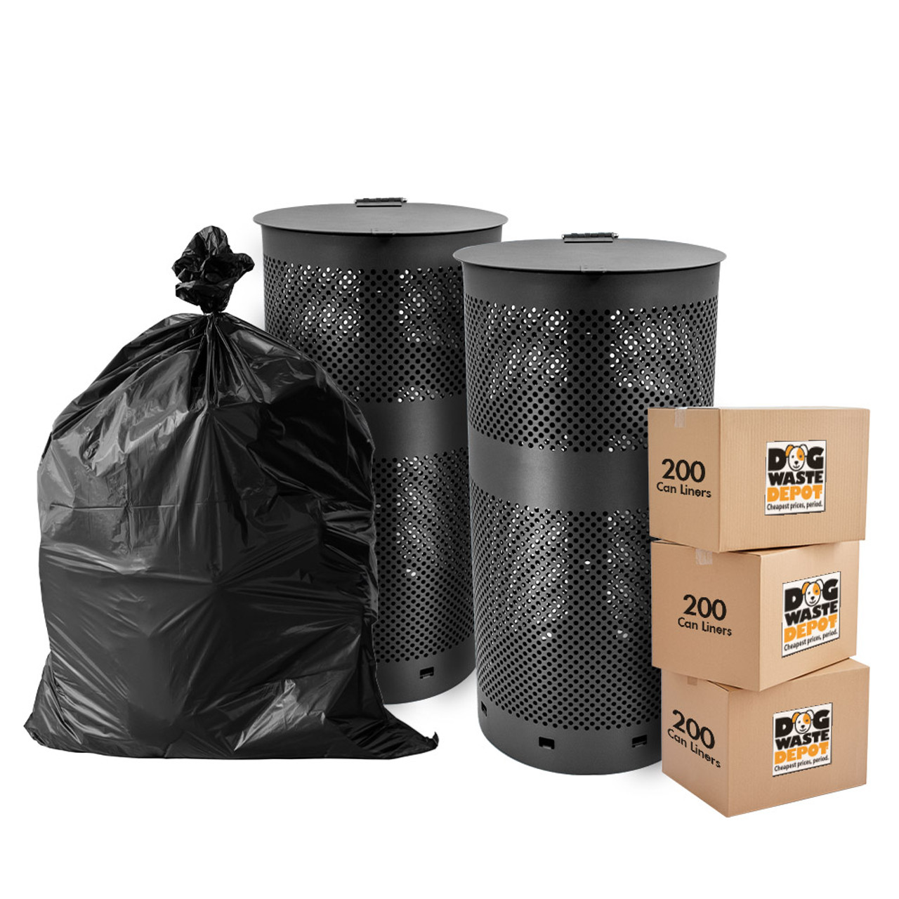 Bundle Deal - 2 Waste Cans & 600 Liners -SAVE BIG!