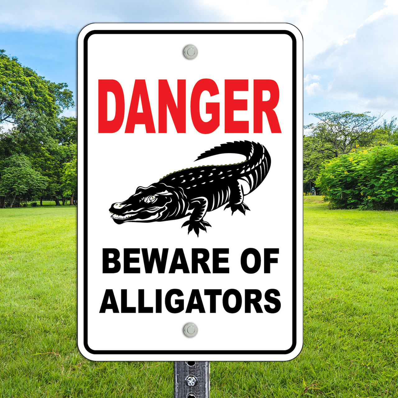 Alligators: 12"x 18" Aluminum Sign