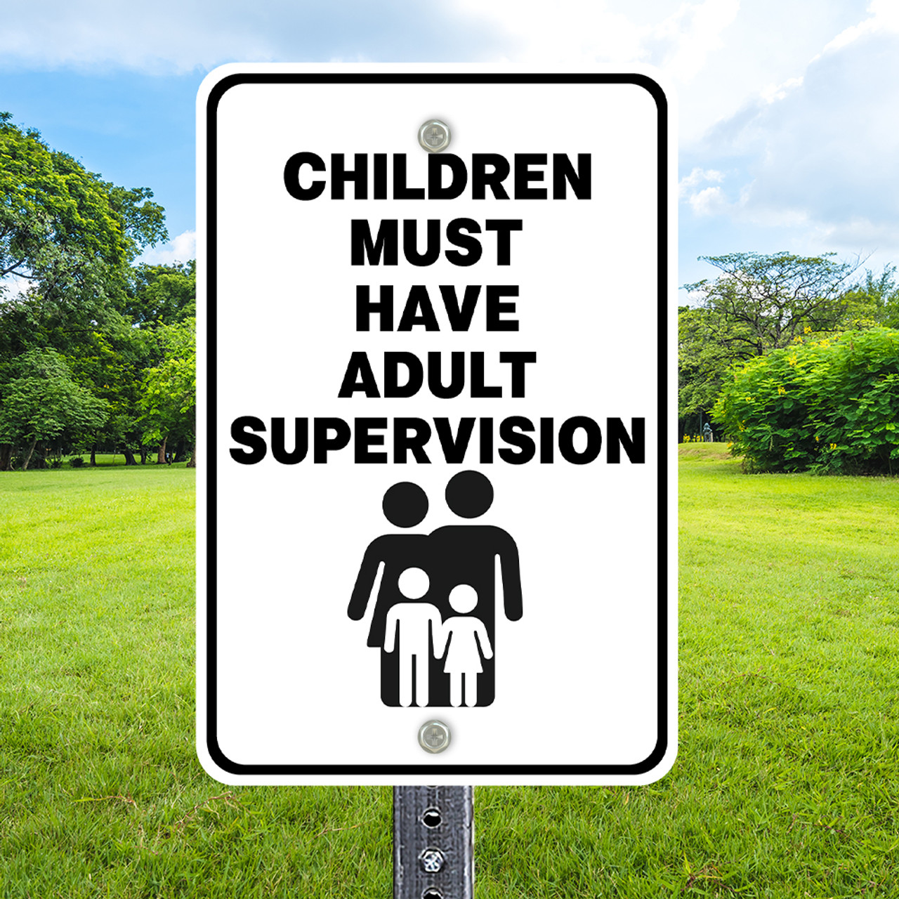 Adult Supervision: 12"x 18" Aluminum Sign