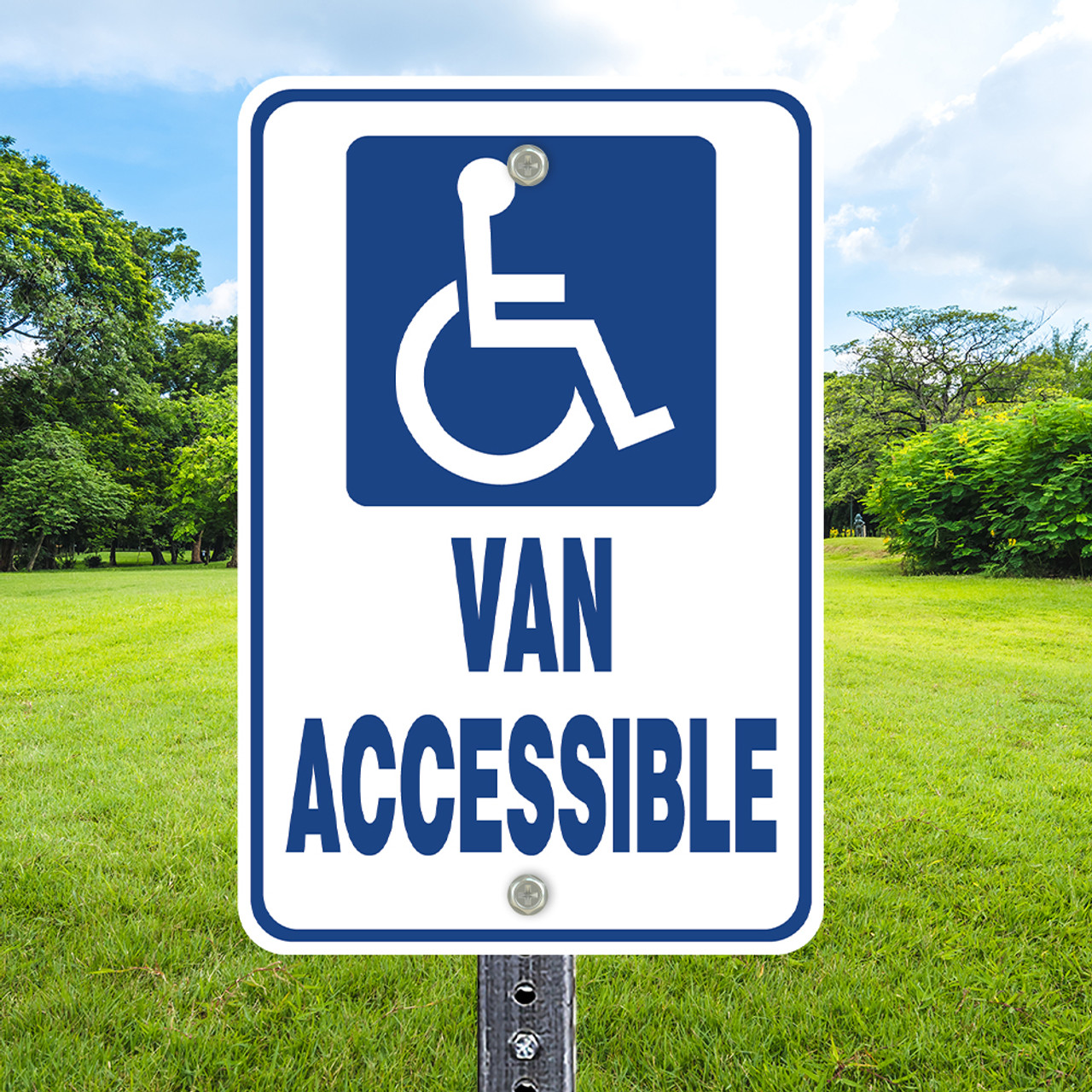 Handicap Van Accessible: 12"x 18" Aluminum Sign