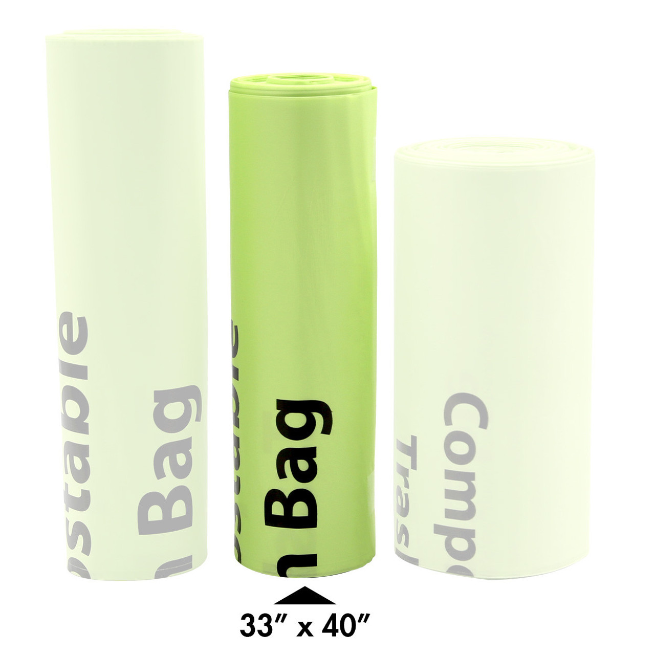 PALLET DEAL: Compostable 33" x 40" LARGE Can Liner -80 Cases = 8,000 Bags