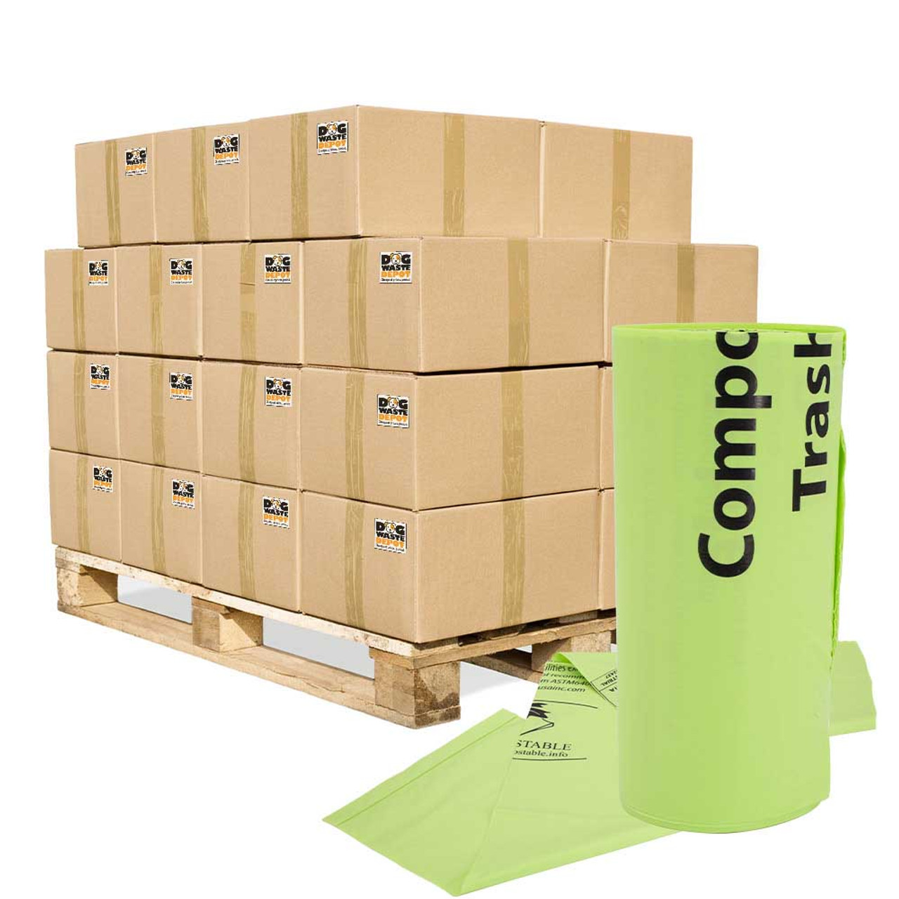 PALLET DEAL: Compostable 33" x 40" LARGE Can Liner -80 Cases = 8,000 Bags