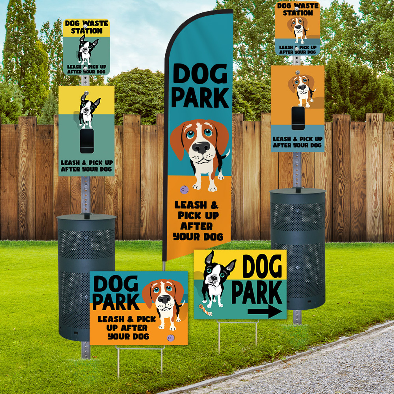 "Dual Color" Dog Park Station Bundle