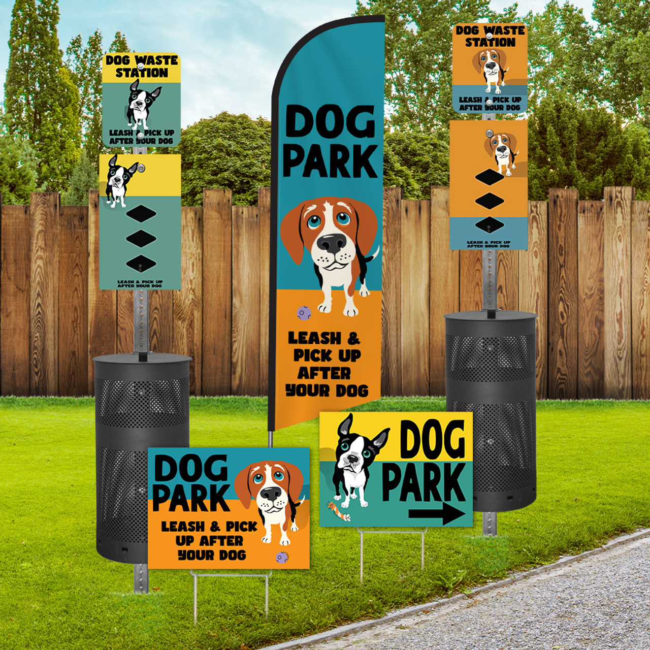 "Dual Color" Dog Park Station Bundle
