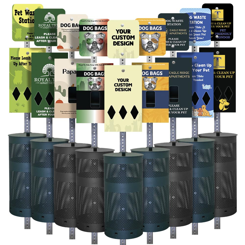 Custom Printed Dog Waste Station - You Provide Artwork