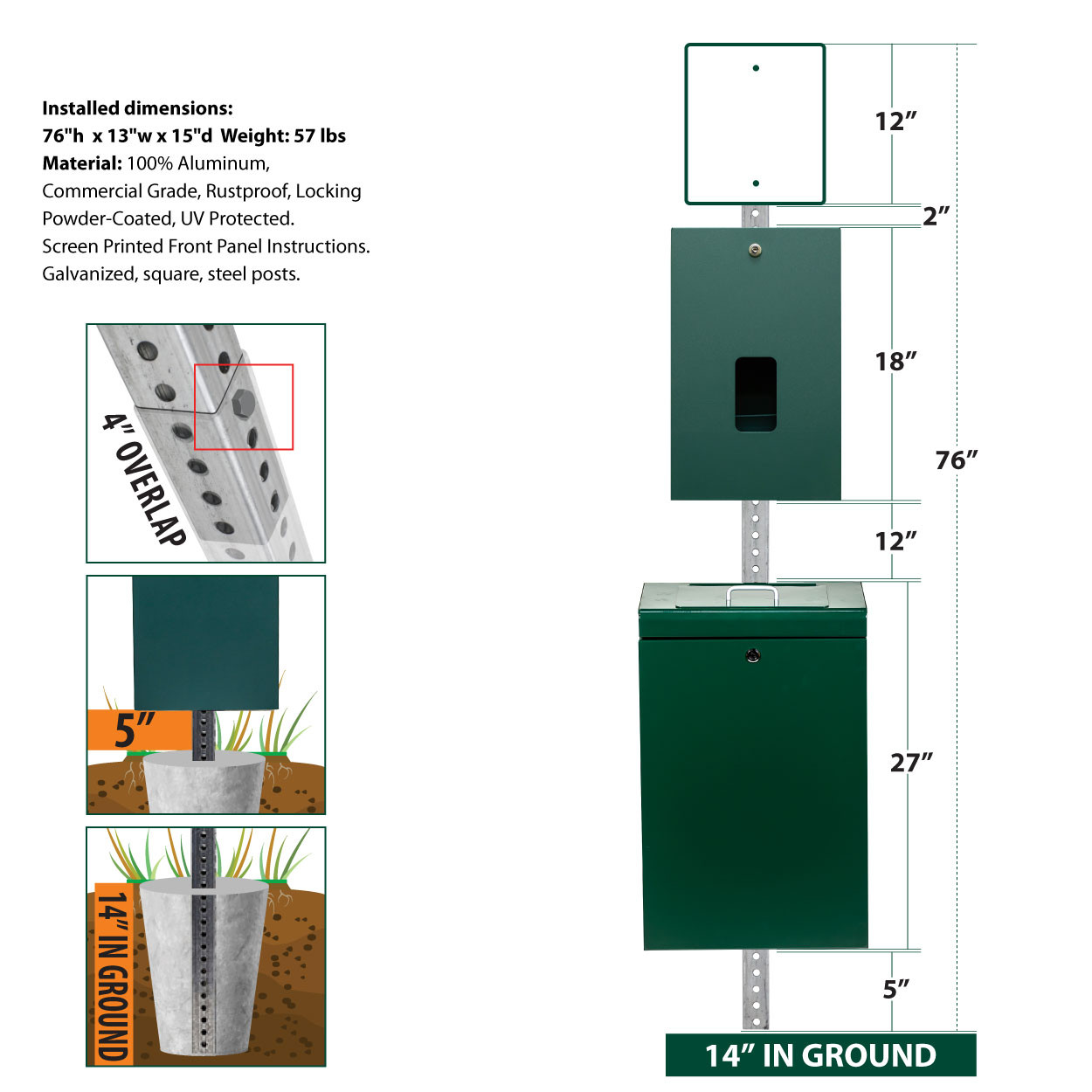 Ultimate Dog Waste Station with locking can and chute designed to