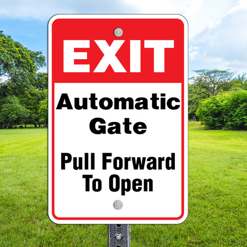 Exit Automatic Gate: 12"x 18" Aluminum Sign Exit Automatic Gate: 12"x 18" Aluminum Sign