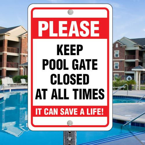 Keep Gate Closed (Red): 12"x 18" Aluminum Sign Keep Gate Closed (Red): 12"x 18" Aluminum Sign