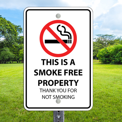 Smoke Free Property: 12"x 18" Aluminum Sign Smoke Free Property: 12"x 18" Aluminum Sign