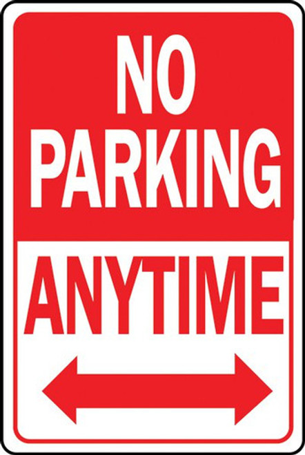 No Parking Anytime: 12"x 18" Aluminum Sign