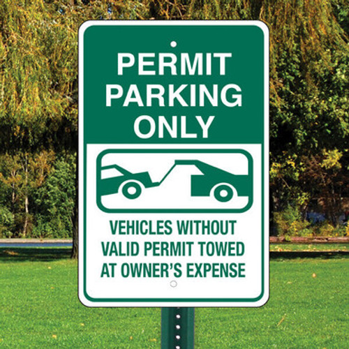 Permit Parking Only: 12"x 18" Aluminum Sign Permit Parking Only: 12"x 18" Aluminum Sign