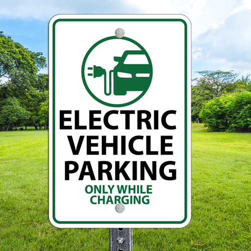 Electric Vehicle Parking: 12"x 18" Aluminum Sign