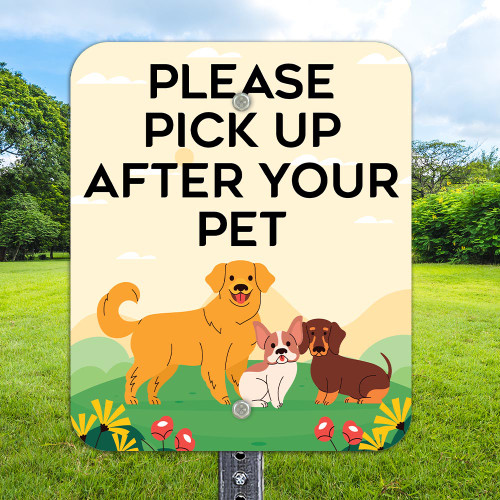 Please Pick Up After Your Pet (Dogs): 10"x 12" Aluminum Sign Please Pick Up After Your Pet (Dogs): 10"x 12" Aluminum Sign
