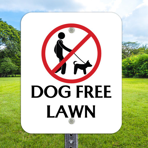 Dog Free Lawn: 10"x 12" Aluminum Sign Dog Free Lawn: 10"x 12" Aluminum Sign