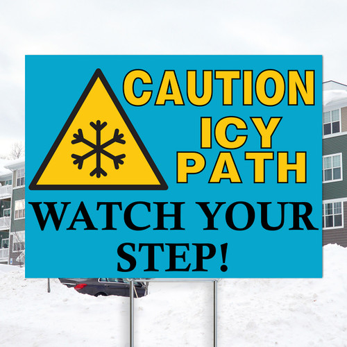 Ice Warning Caution Snowflake - 12"x18" Coroplast Sign Ice Warning Caution Snowflake - 12"x18" Coroplast Sign