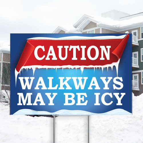 Ice Warning Walkways- 12"x18" Coroplast Sign Ice Warning Walkways- 12"x18" Coroplast Sign