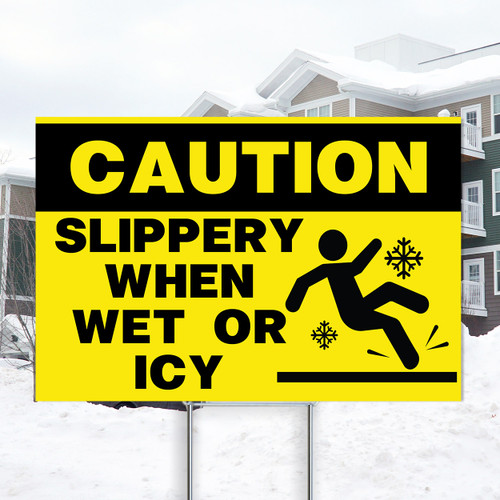 Ice Warning Caution Yellow- 12"x18" Coroplast Sign Ice Warning Caution Yellow- 12"x18" Coroplast Sign