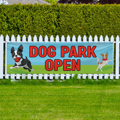Dog Park Open: 3x10 Ft Vinyl Banner Dog Park Open: 3x10 Ft Vinyl Banner