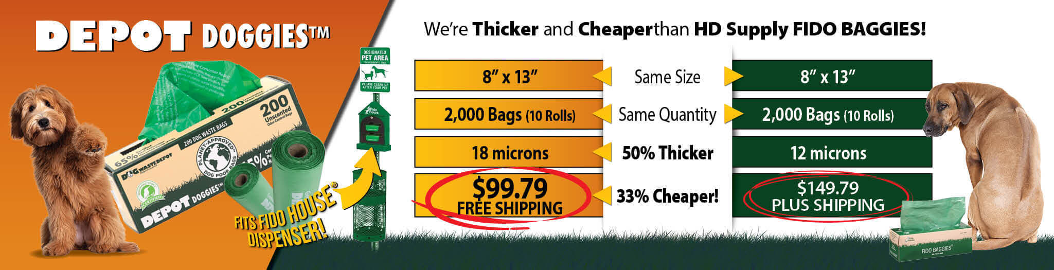 Depot doggies are half the price of HD Supply Fido Baggies!