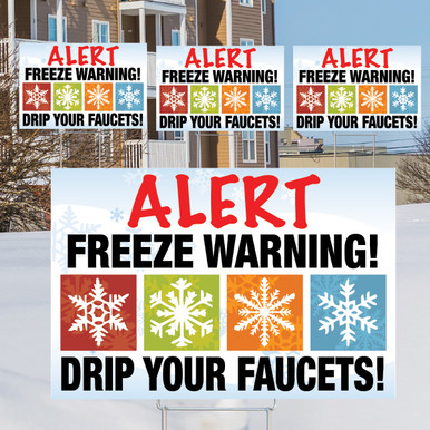 Frose Sign Freeze Warning 12x18 Coroplast Sign