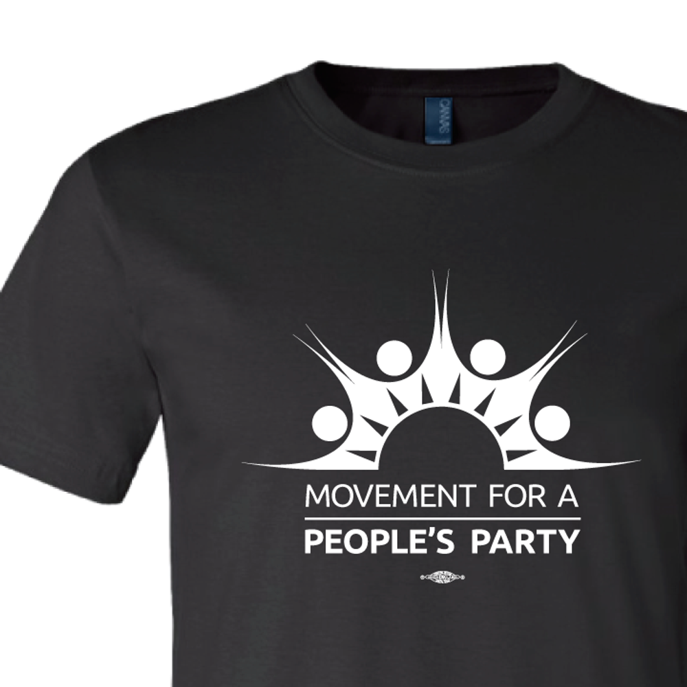 Movement For a People's Party Black & White Logo (Black Unisex Tee)