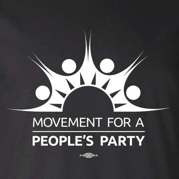 Movement For a People's Party Black & White Logo (Black Unisex Tee)