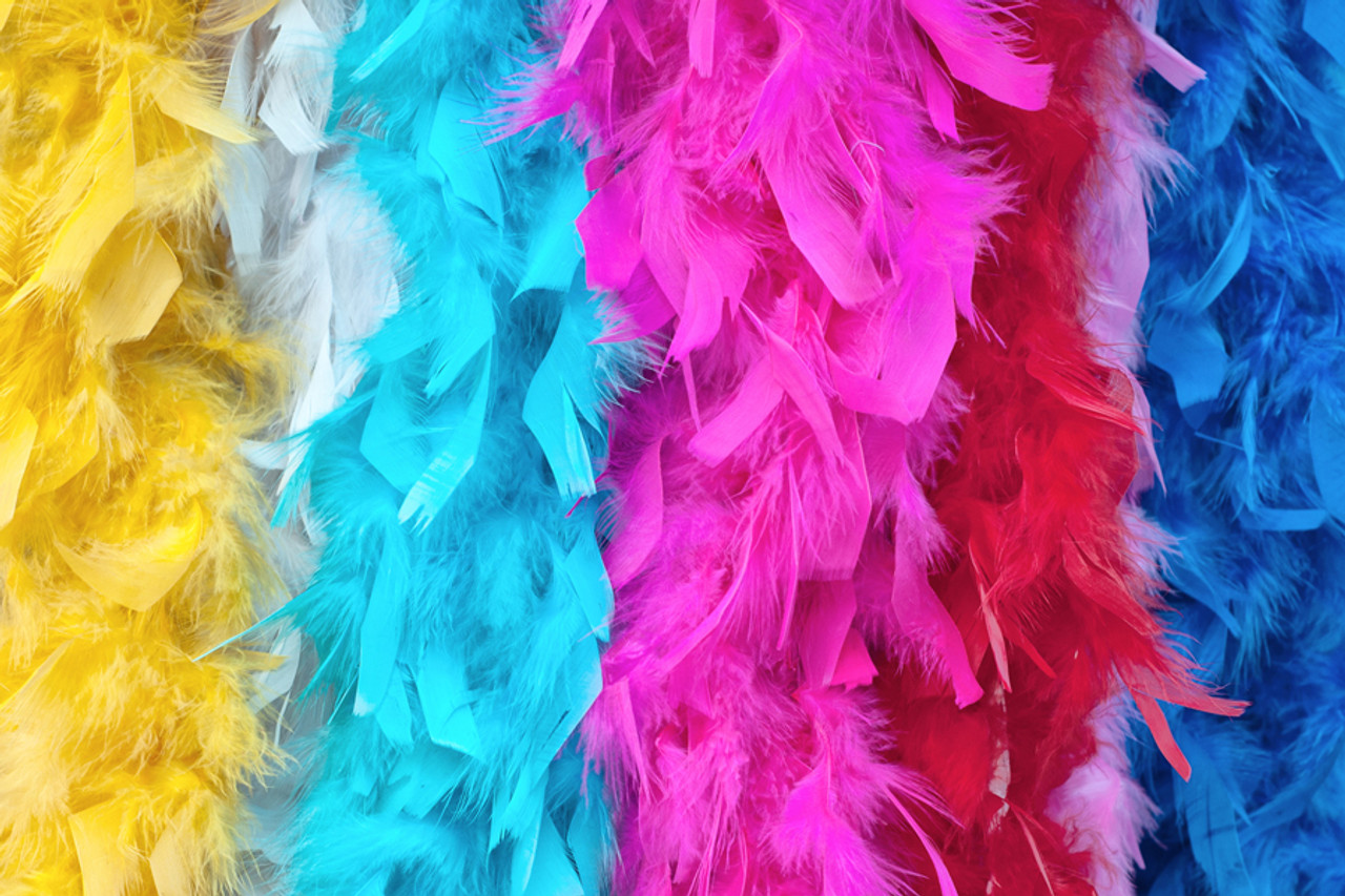 flydreamfeathers Hot Pink Color 80 Gram, 2 Yards Long Chandelle Feather Boa, Great for Party, Wedding, Halloween Costume, Christmas Tree Decoration