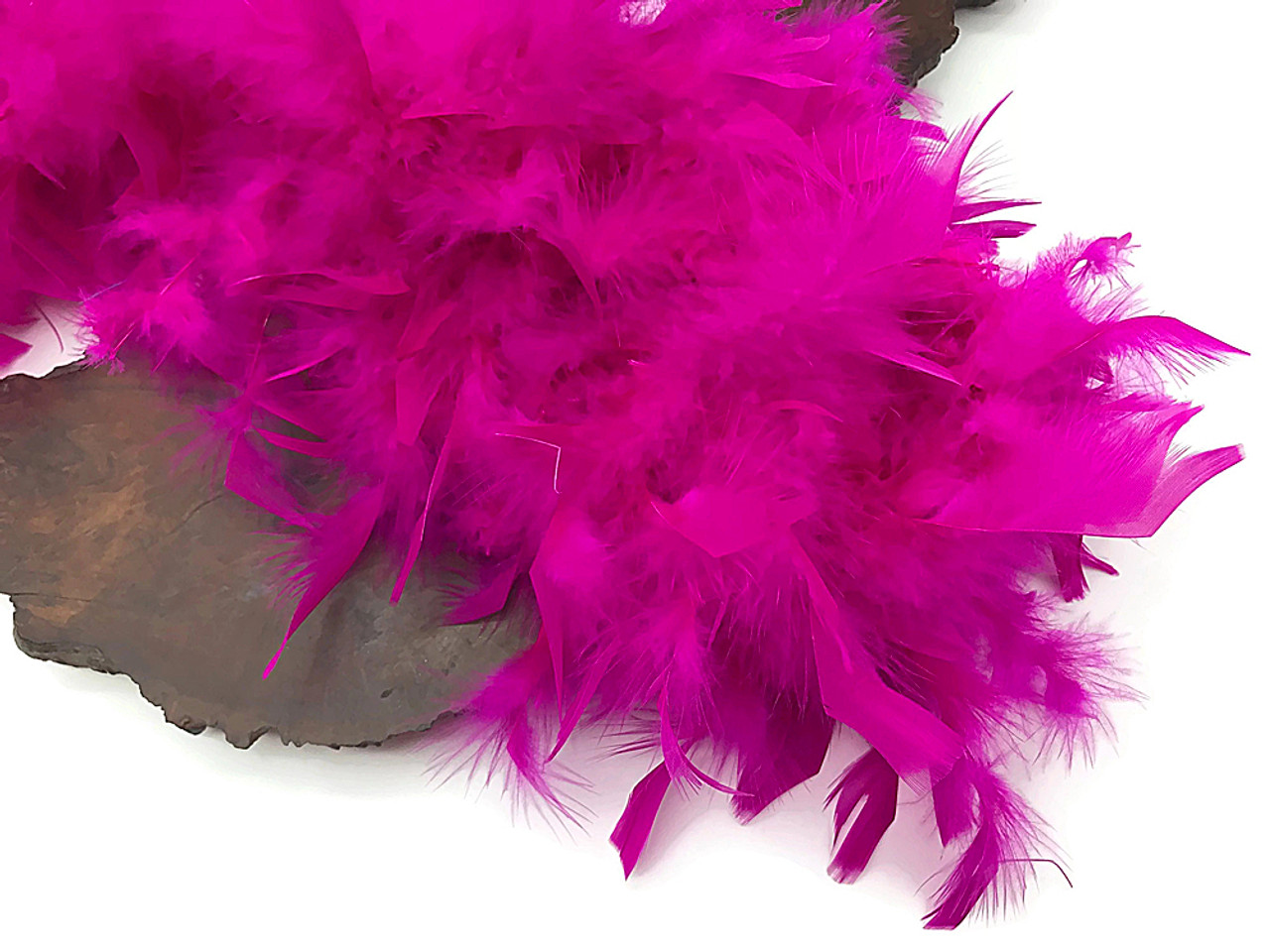 65 Grams Baby Pink With Black Tips Chandelle Feather Boa