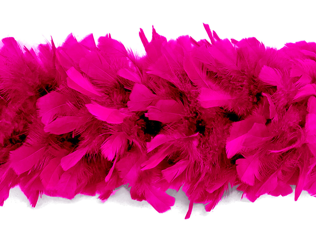 2 Yards - Hot Pink Heavy Weight Turkey Flat Feather Boa, 150 Gram