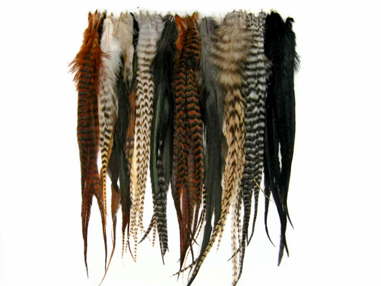 Bulk Hair Feather Extensions Natural Mix Real Rooster Feathers 100