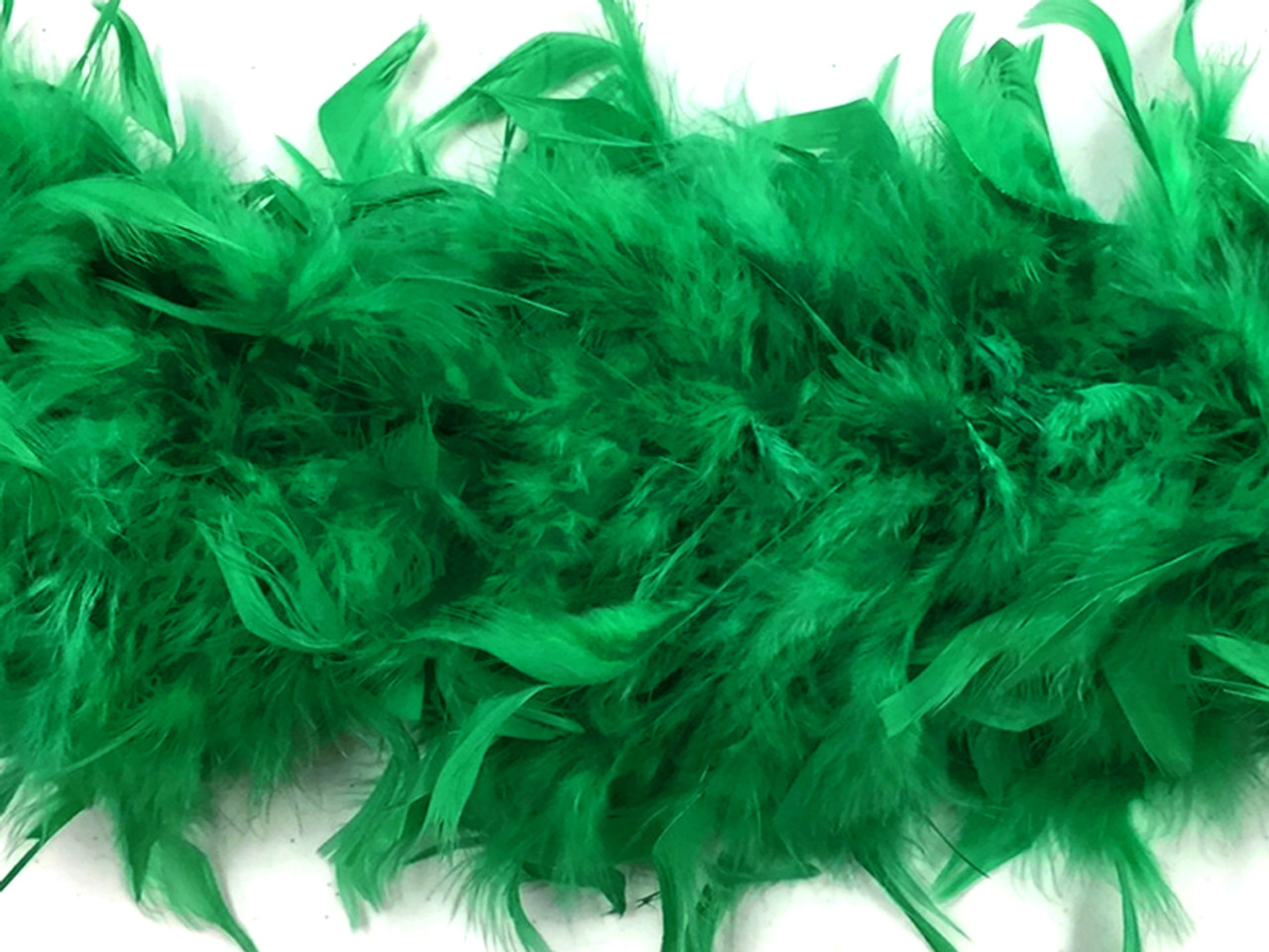 Kelly Green Chandelle Feather Trim