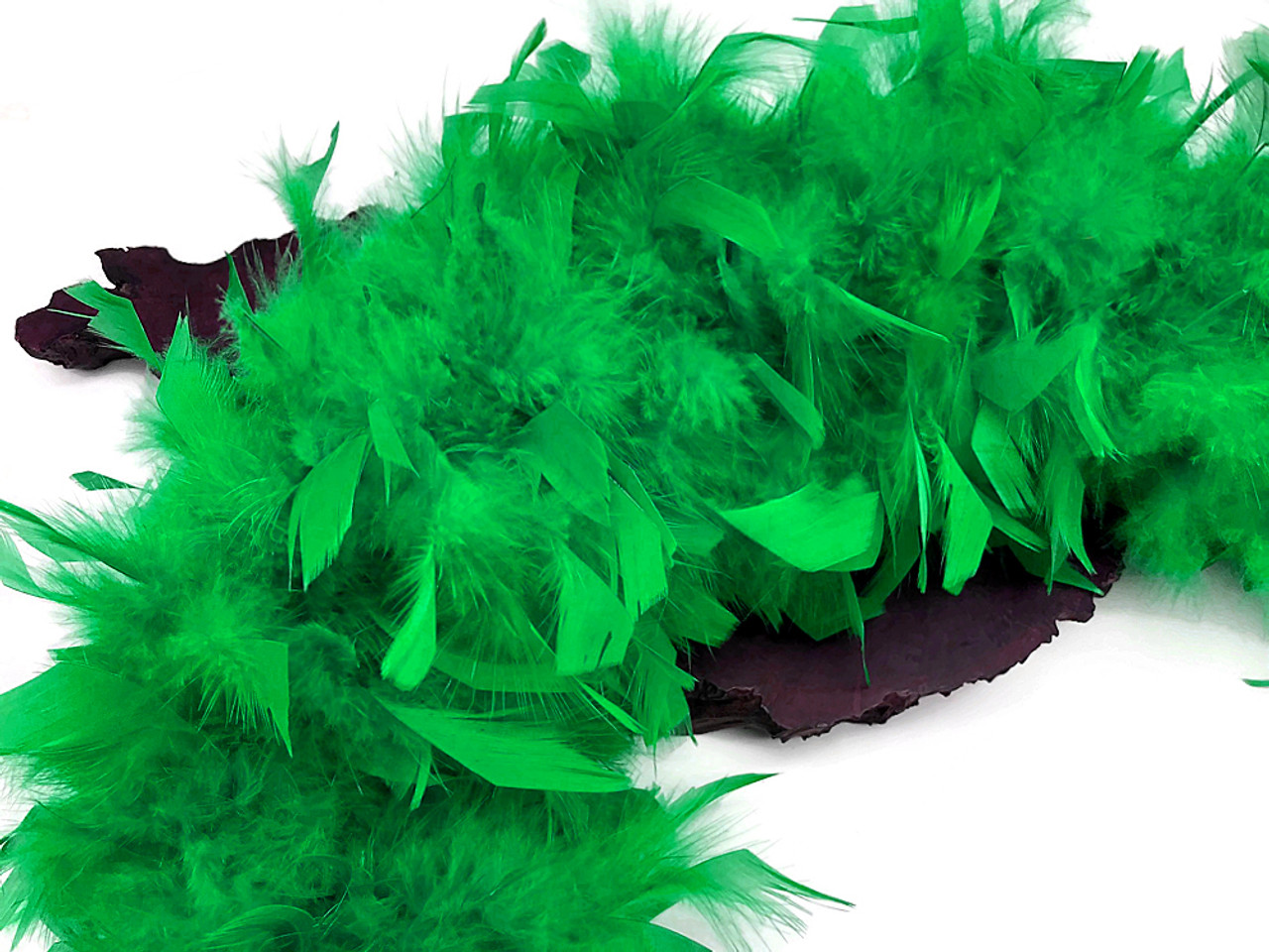 Kelly Green Chandelle Feather Trim