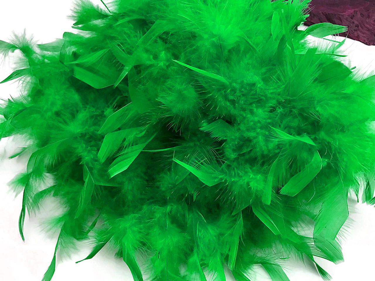 Kelly Green Chandelle Feather Trim