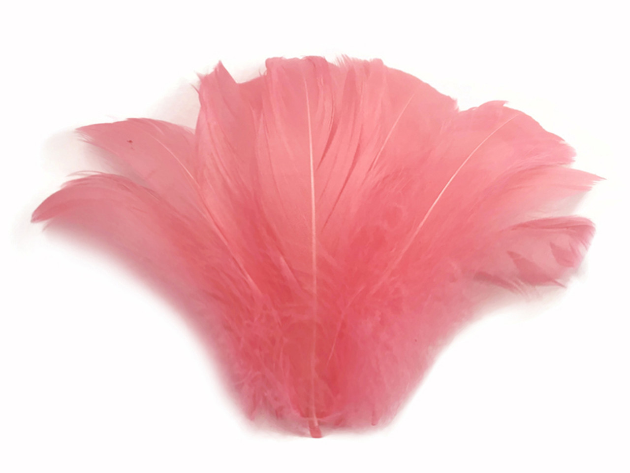 Bulk Goose Coquille Feathers Dyed - Red - 1/4 lb