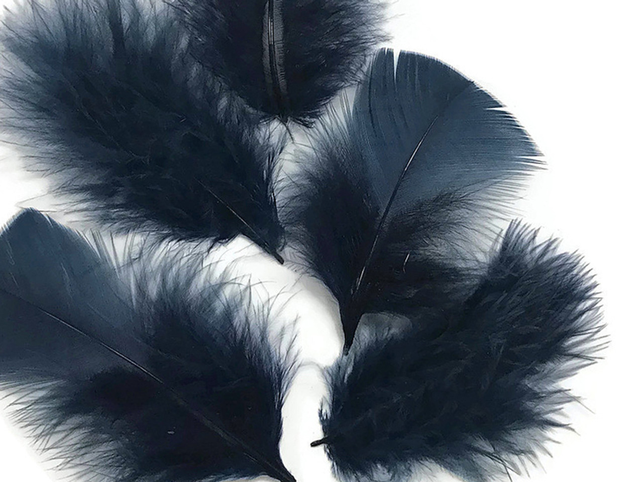 Down Feathers, 1/4 Lb Navy Blue Turkey Marabou Short Down Fluffy