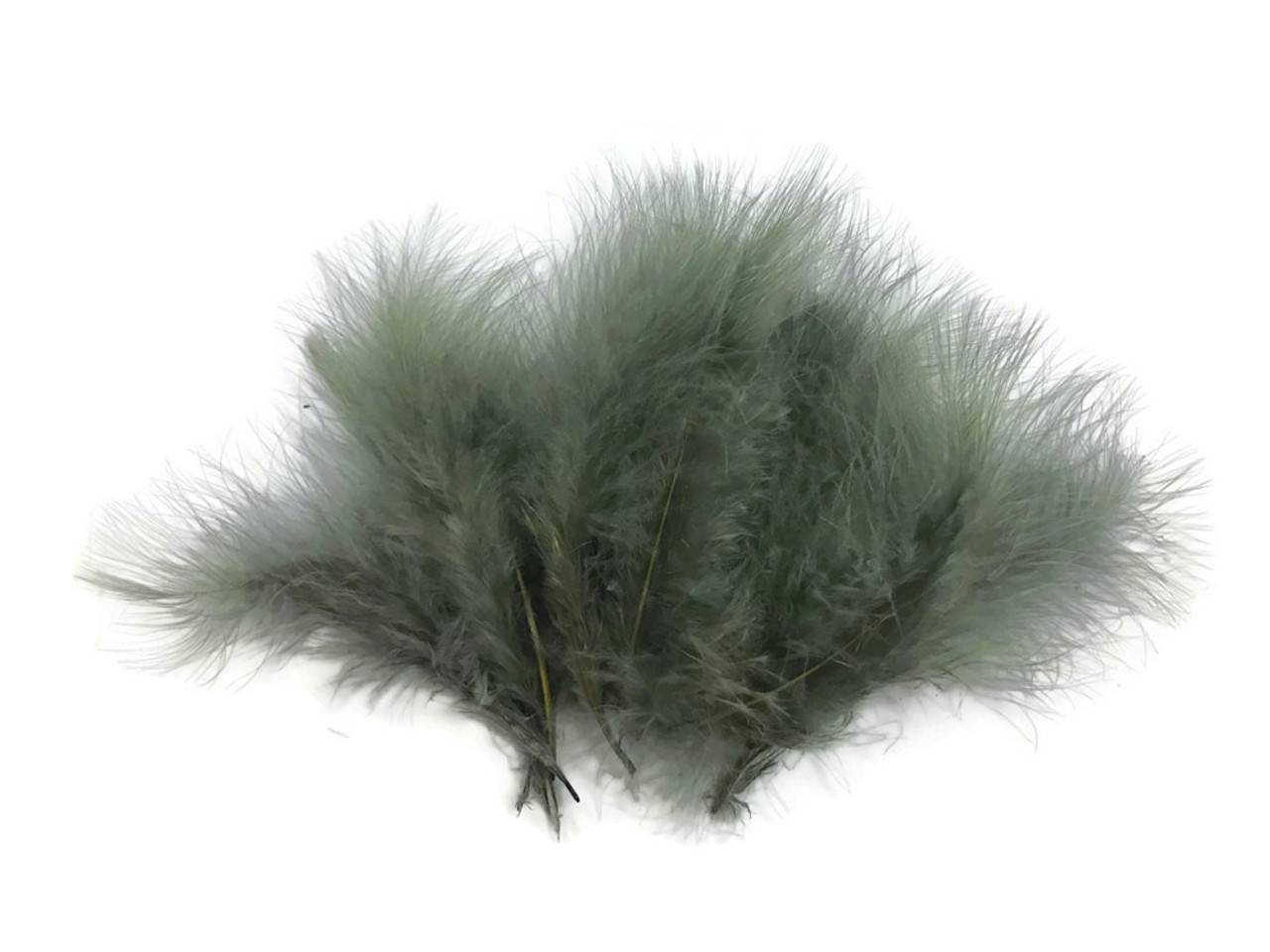 Down Feathers 1/4 Lb 5-6 Silver Gray Green Turkey 