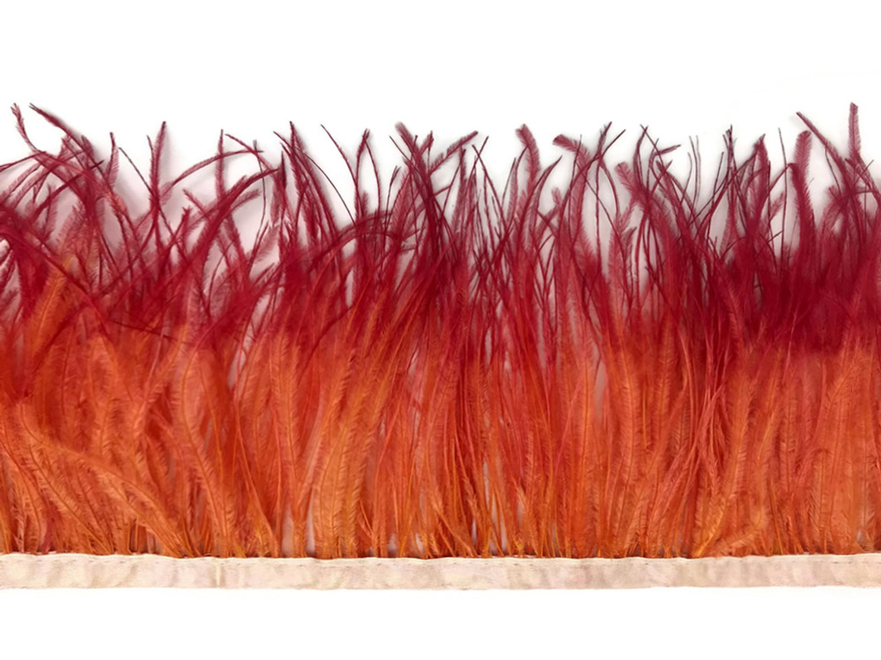 Ostrich Feather Fringe 1Ply 1yd Burgundy | Purchase Feathers Online