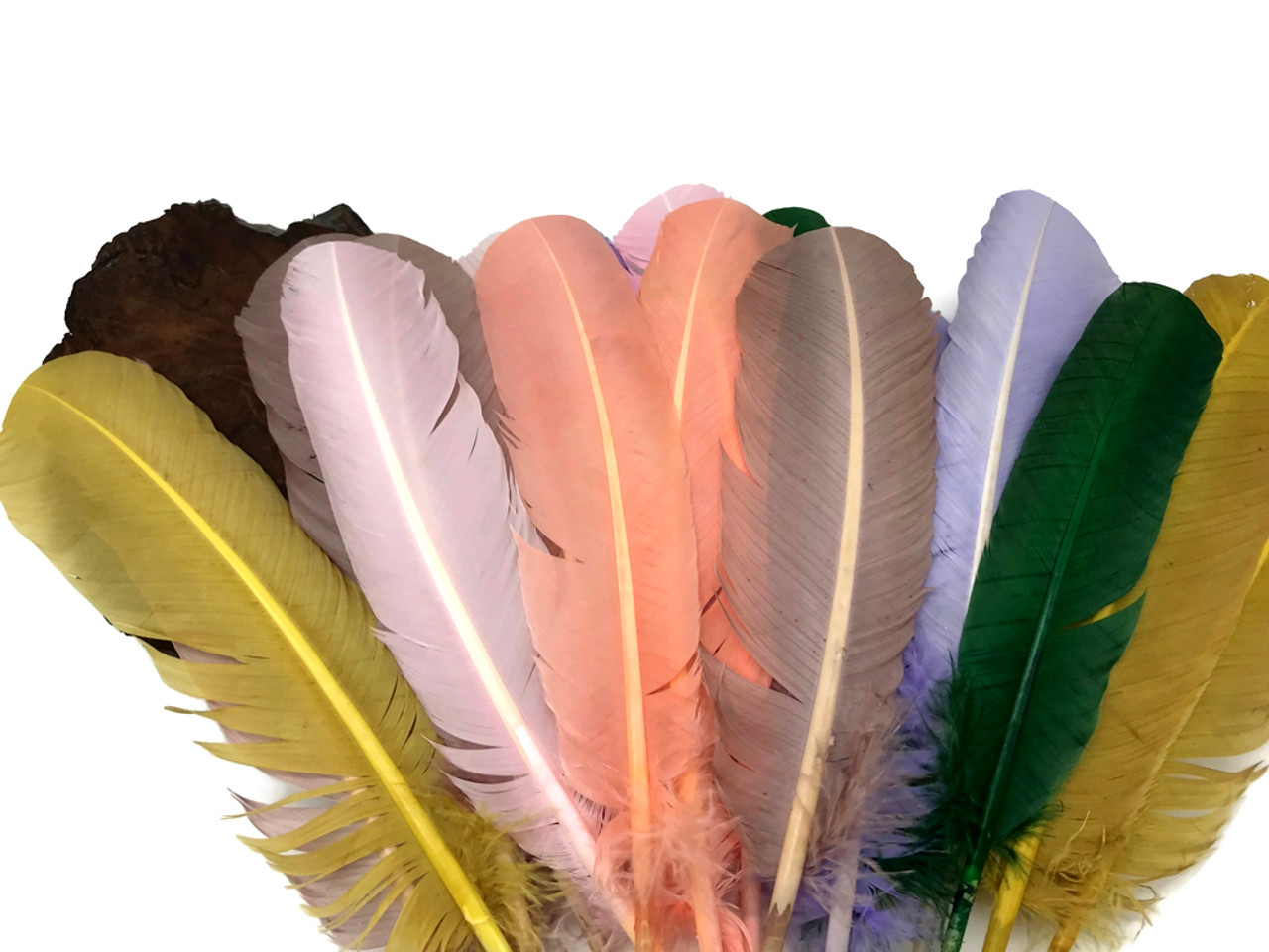 6 Pieces - Purple Turkey Rounds Secondary Wing Quill Feathers