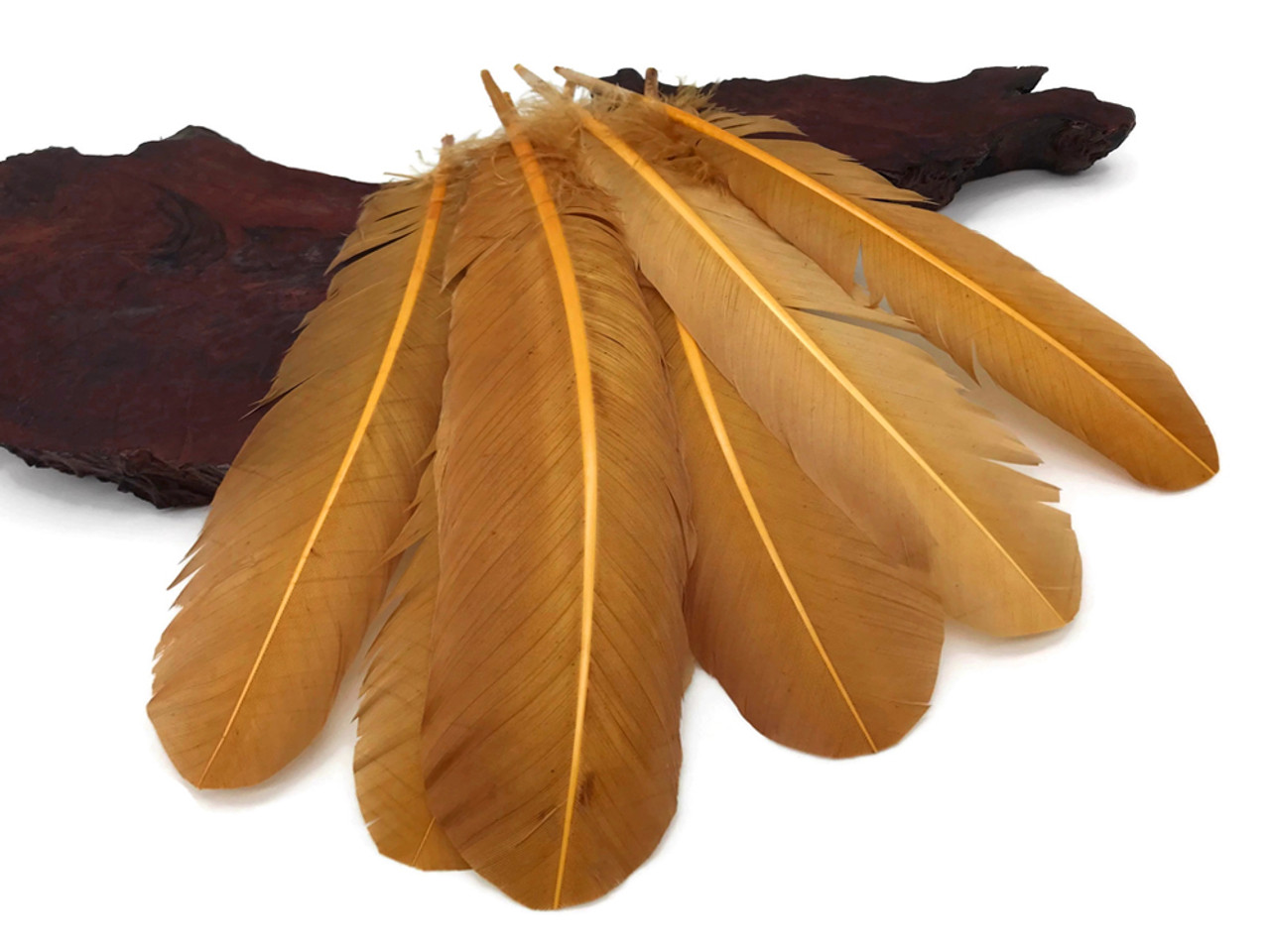 1/4 Lb - Red Turkey Tom Rounds Secondary Wing Quill Wholesale Feathers  (Bulk)