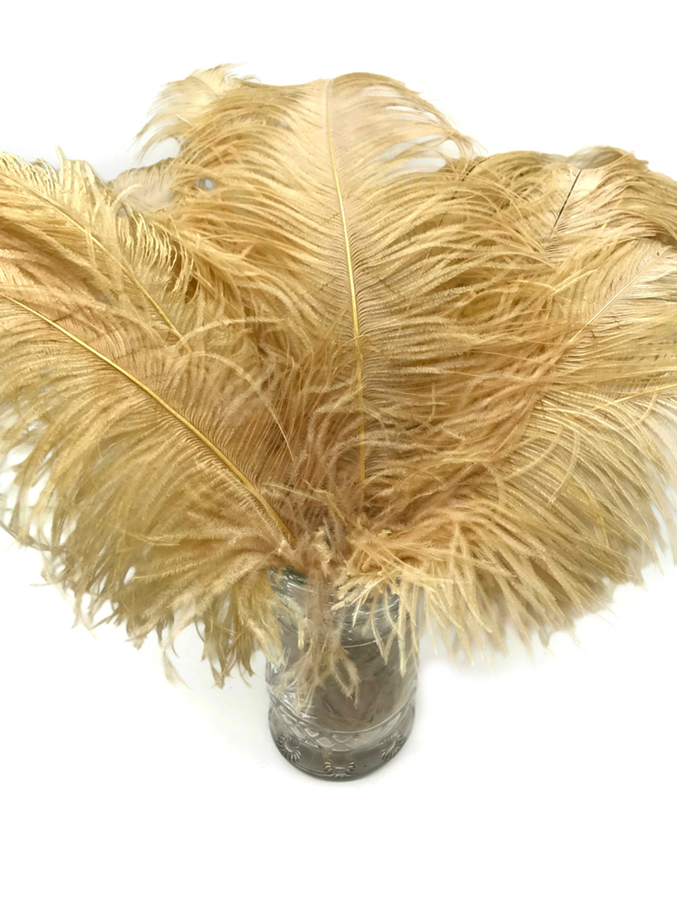 Ostrich Flexible Feathers 9-12 (Gold) for Sale Online