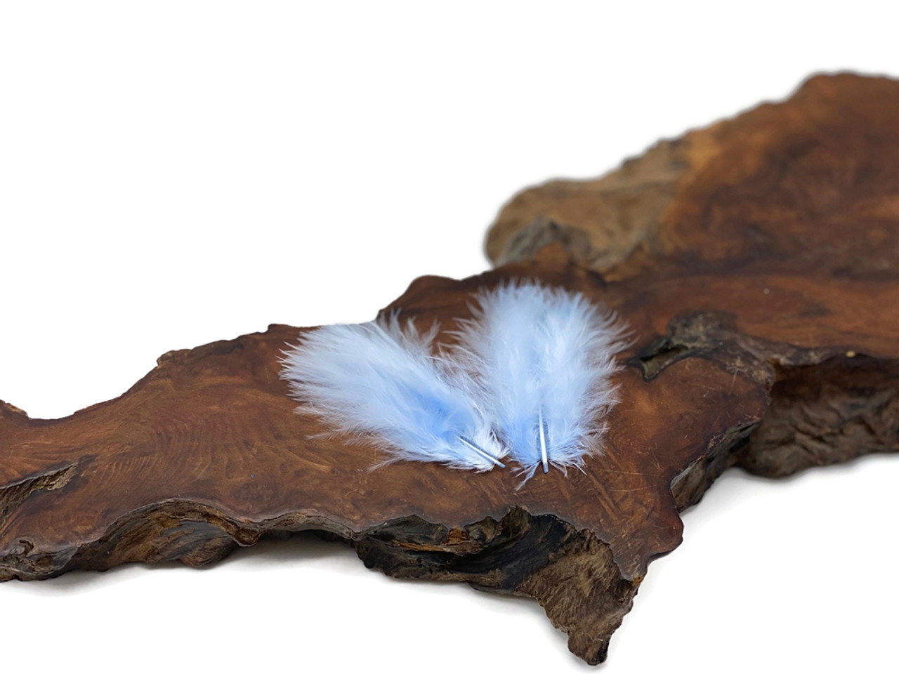Bulk Blue Marabou Turkey Feathers - 1-3 inch Mini Feather Size - 1/4 lb pkg