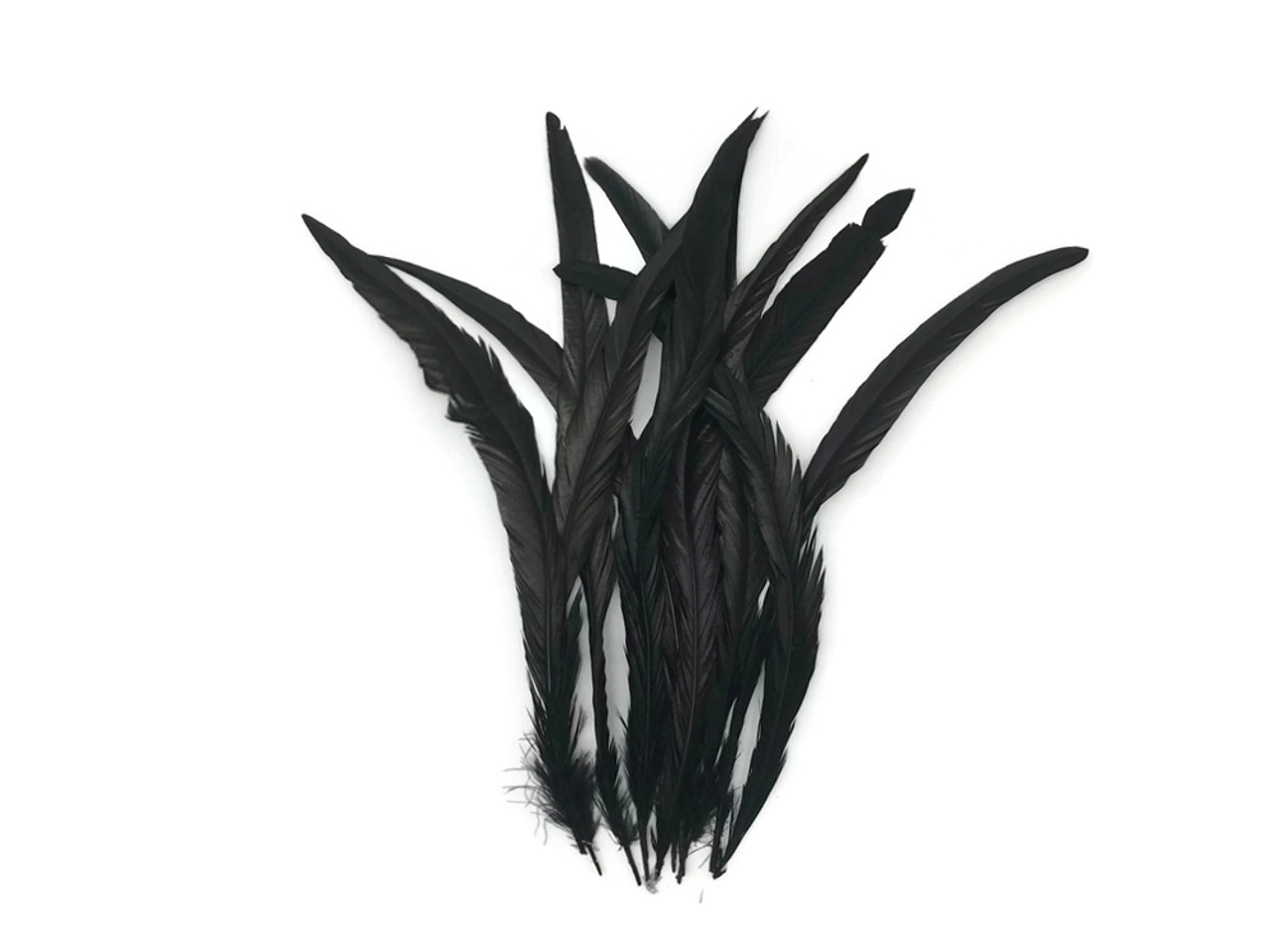 Long Black Rooster Feathers Strung (Bundle) – Rozcraft Ltd