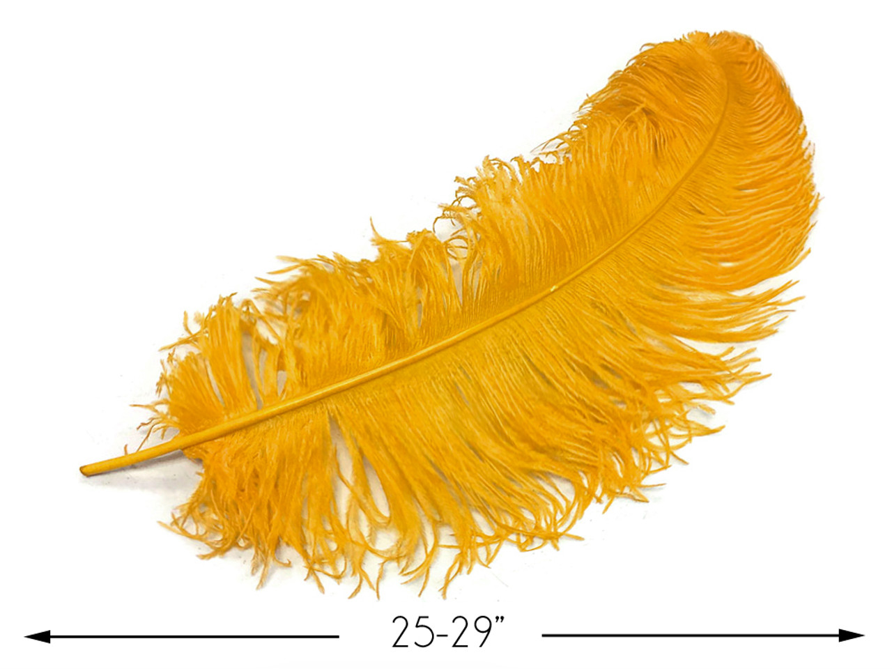 big pole ostrich feather yellow feathers 10 pcs 60-65cm / 24-26