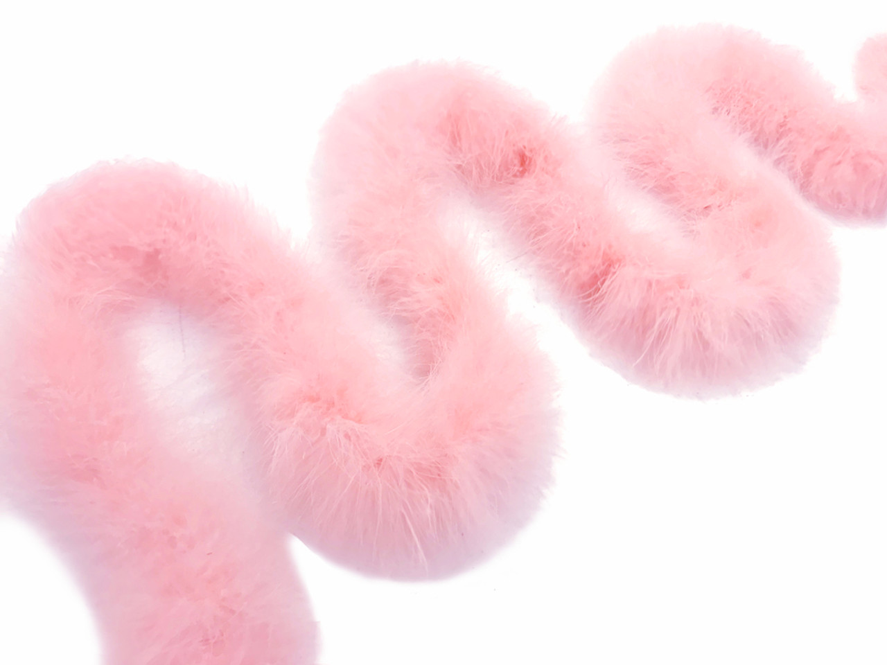 Fluffy Baby Pink Marabou Feather Boa - 2 Yds