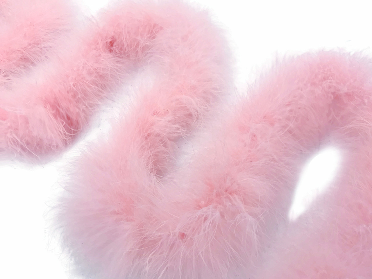 Fluffy Baby Pink Marabou Feather Boa - 2 Yds