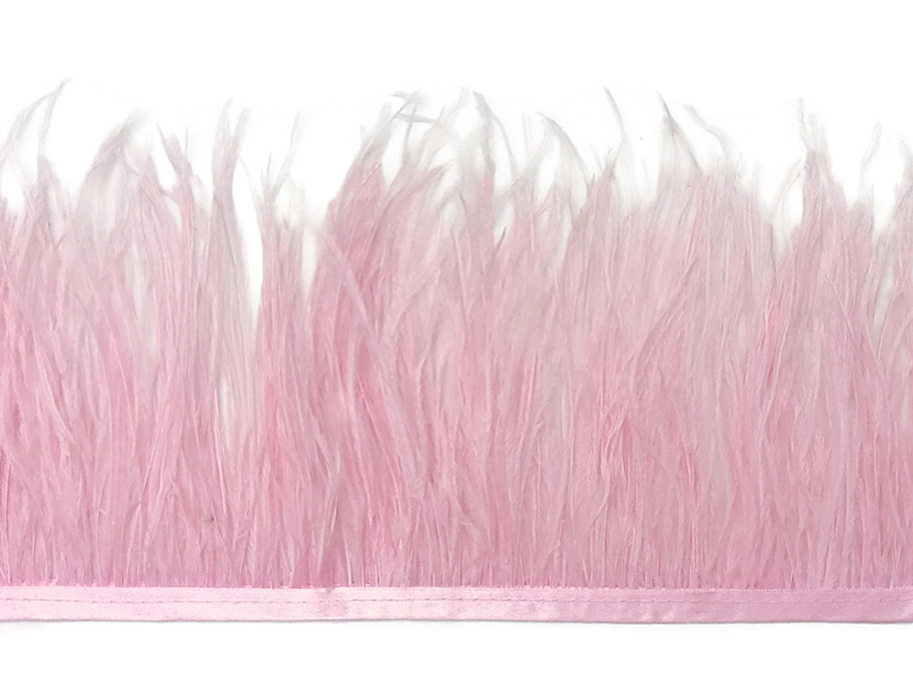 6 Inch Strip Baby Pink Ostrich Fringe Trim