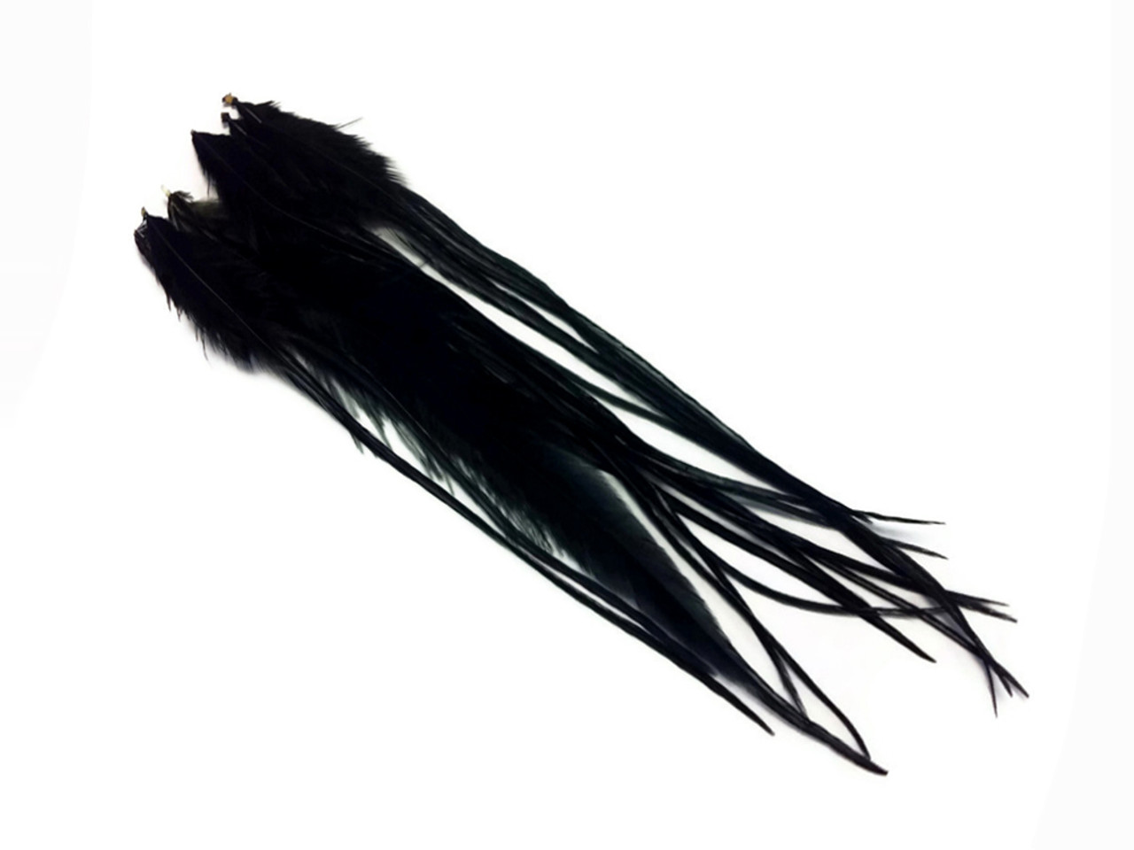 Black Solid Dyed Hair Feather Extensions. Long Lengths and Hair Feather Kit  Available.
