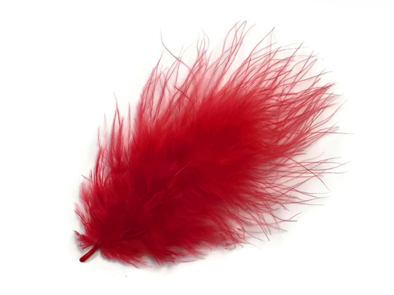 Marabou Feathers Small 1-3 fluffs RED 7 grams approx. 105 per bag