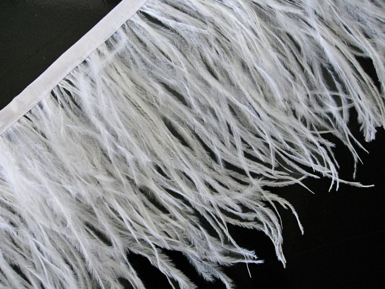 Snow White Ostrich Feather Trim by the Yard
